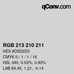 Color code: RGB 213 210 211 | qconv.com