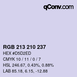 Color code: RGB 213 210 237 | qconv.com