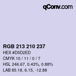 カラーコード: RGB 213 210 237 | qconv.com