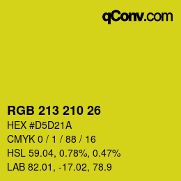 Color code: RGB 213 210 26 | qconv.com