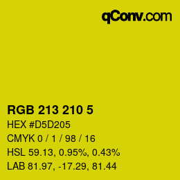 Color code: RGB 213 210 5 | qconv.com