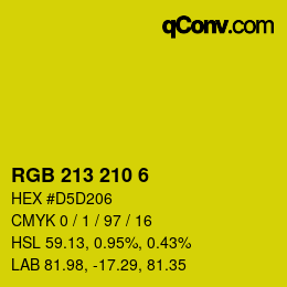 Color code: RGB 213 210 6 | qconv.com