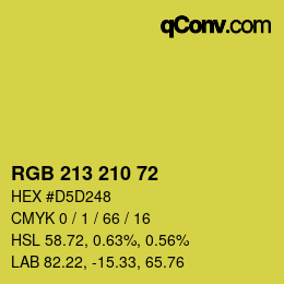 Color code: RGB 213 210 72 | qconv.com