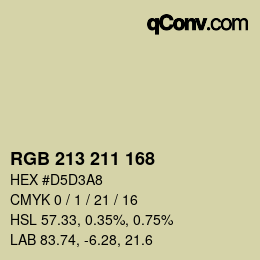 Color code: RGB 213 211 168 | qconv.com