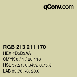 颜色代码: RGB 213 211 170 | qconv.com