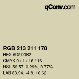 Color code: RGB 213 211 178 | qconv.com