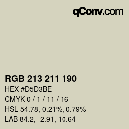 Color code: RGB 213 211 190 | qconv.com