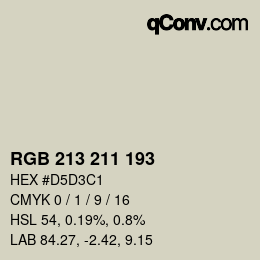 Color code: RGB 213 211 193 | qconv.com