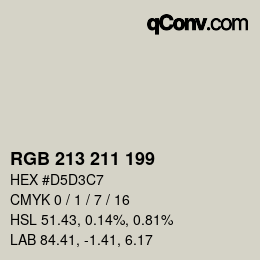 Color code: RGB 213 211 199 | qconv.com