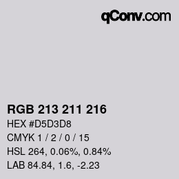 Color code: RGB 213 211 216 | qconv.com