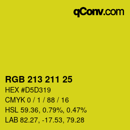 Color code: RGB 213 211 25 | qconv.com