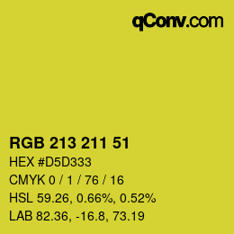 Color code: RGB 213 211 51 | qconv.com