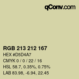 Color code: RGB 213 212 167 | qconv.com