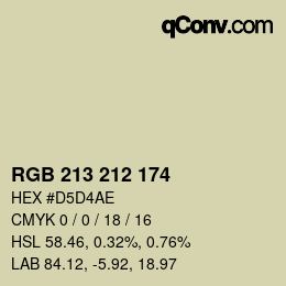 カラーコード: RGB 213 212 174 | qconv.com