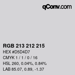 Color code: RGB 213 212 215 | qconv.com