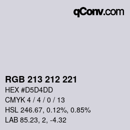 Código de color: RGB 213 212 221 | qconv.com