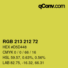 Color code: RGB 213 212 72 | qconv.com