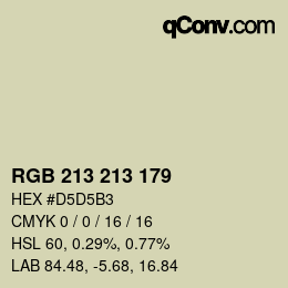 Color code: RGB 213 213 179 | qconv.com