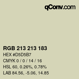Color code: RGB 213 213 183 | qconv.com