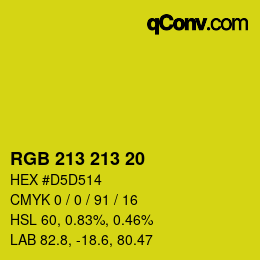 Color code: RGB 213 213 20 | qconv.com