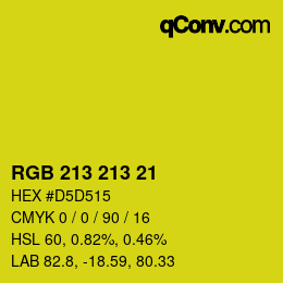 Color code: RGB 213 213 21 | qconv.com