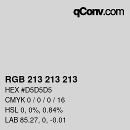 カラーコード: RGB 213 213 213 | qconv.com