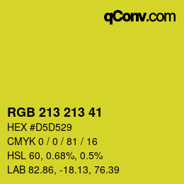 Color code: RGB 213 213 41 | qconv.com