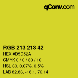 Color code: RGB 213 213 42 | qconv.com