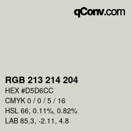 Color code: RGB 213 214 204 | qconv.com