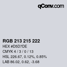 Color code: RGB 213 215 222 | qconv.com