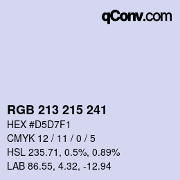 Color code: RGB 213 215 241 | qconv.com
