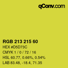 Color code: RGB 213 215 60 | qconv.com