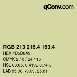 カラーコード: RGB 213 216.4 163.4 | qconv.com