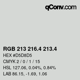 カラーコード: RGB 213 216.4 213.4 | qconv.com