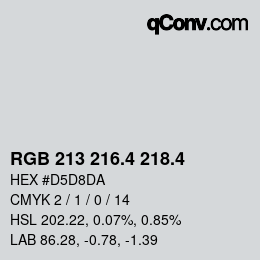 カラーコード: RGB 213 216.4 218.4 | qconv.com
