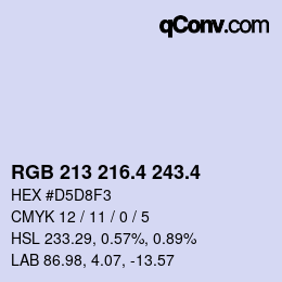 カラーコード: RGB 213 216.4 243.4 | qconv.com