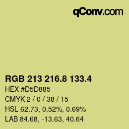 カラーコード: RGB 213 216.8 133.4 | qconv.com