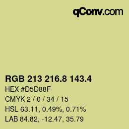 カラーコード: RGB 213 216.8 143.4 | qconv.com