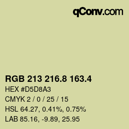 カラーコード: RGB 213 216.8 163.4 | qconv.com