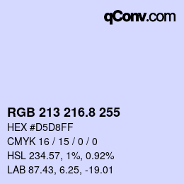 カラーコード: RGB 213 216.8 255 | qconv.com