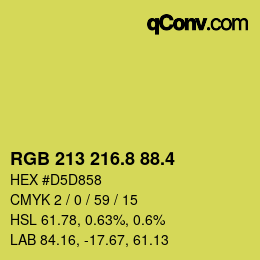 カラーコード: RGB 213 216.8 88.4 | qconv.com