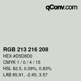 Code couleur: RGB 213 216 208 | qconv.com