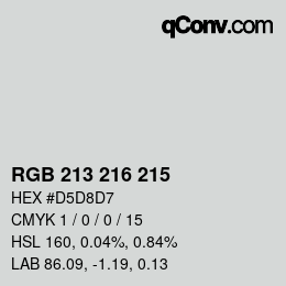 Color code: RGB 213 216 215 | qconv.com