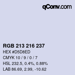 颜色代码: RGB 213 216 237 | qconv.com