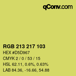 Color code: RGB 213 217 103 | qconv.com