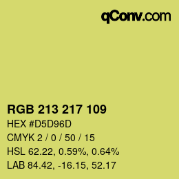 カラーコード: RGB 213 217 109 | qconv.com