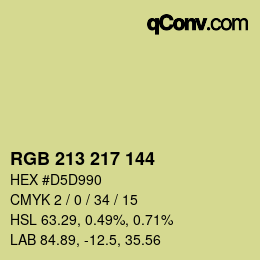 Color code: RGB 213 217 144 | qconv.com
