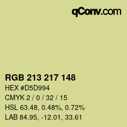 Color code: RGB 213 217 148 | qconv.com