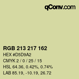 Color code: RGB 213 217 162 | qconv.com