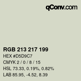 Código de color: RGB 213 217 199 | qconv.com